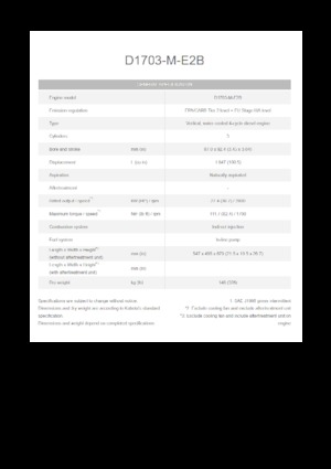 Silniki Kubota D1703-M-E2B
