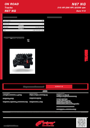 Silniki FPT Industrial N67 NG (210 kW)