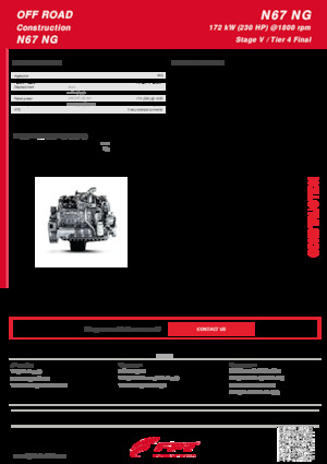 Silniki FPT Industrial N67 NG ENT (172 kW)