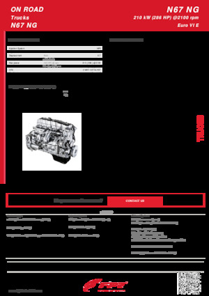 Silniki FPT Industrial N67 NG ENT (210 kW) 