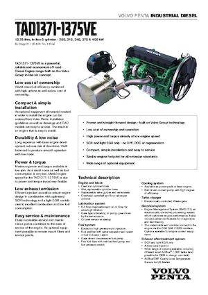 Silniki Volvo Penta TAD1372VE