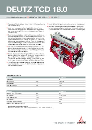 Silniki Deutz TCD 18.0 L6