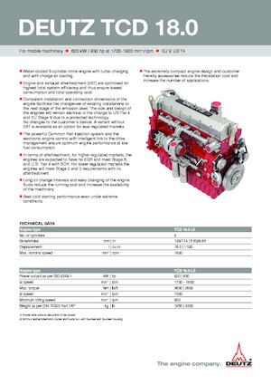 Silniki Deutz TCD 18.0 L6