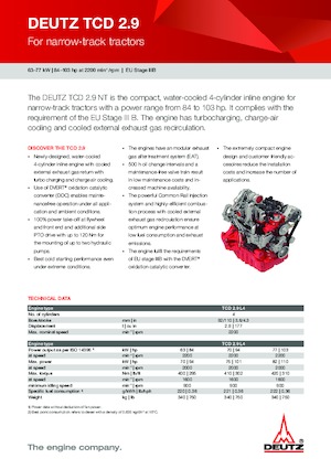 Silniki Deutz TCD 2.9 L4