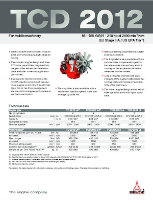 Silniki Deutz TCD 2012 L4
