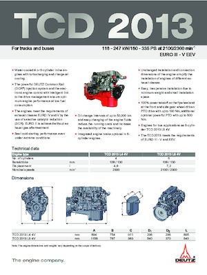 Silniki Deutz TCD 2013 L6 4V
