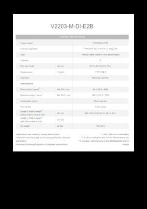 Silniki Kubota V2203-M-DI-E2B