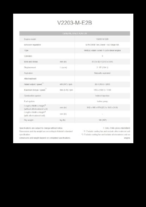 Silniki Kubota V2203-M-E2B