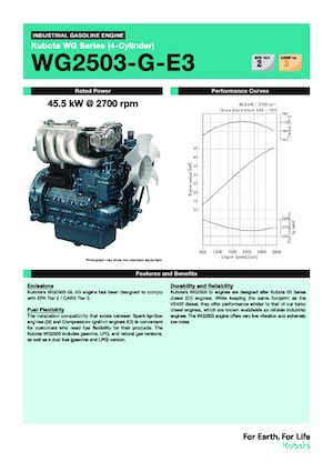 Silniki Kubota WG2503-G-E3