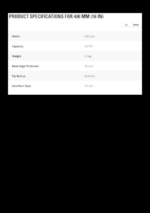 Łyżki do koparek Caterpillar 400 MM