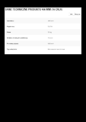 Łyżki do koparek Caterpillar 400 MM