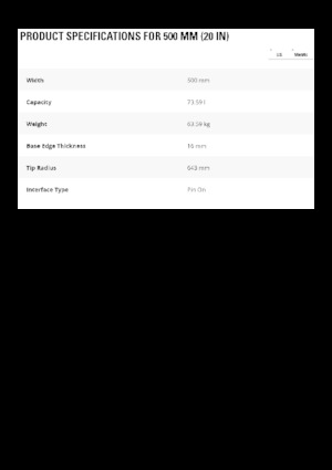 Łyżki do koparek Caterpillar 500 MM