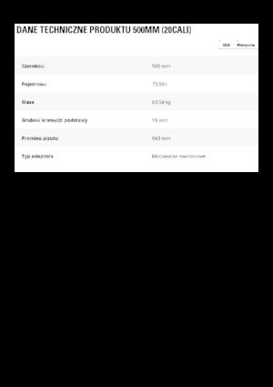 Łyżki do koparek Caterpillar 500 MM