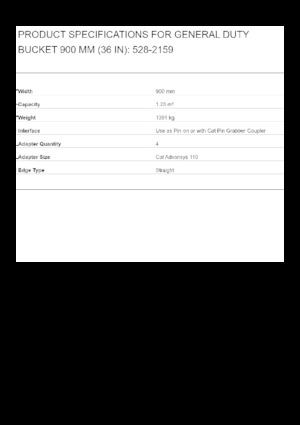 Łyżki do koparek Caterpillar 900 MM