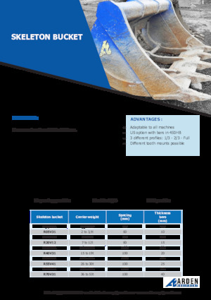 Łyżki do koparek Arden R30V31S