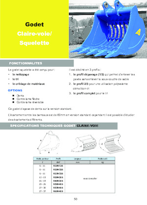 Łyżki do koparek Arden R30V31S
