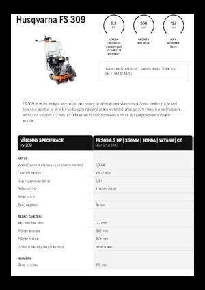 Przecinarki jezdne Husqvarna FS 309