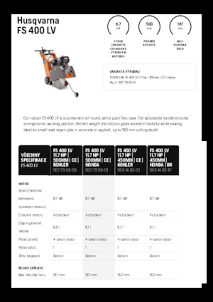 Przecinarki jezdne Husqvarna FS 400 LV