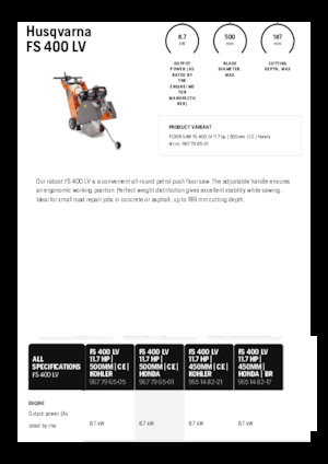Przecinarki jezdne Husqvarna FS 400 LV