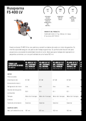 Przecinarki jezdne Husqvarna FS 400 LV