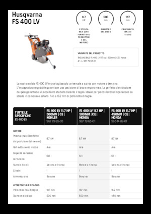 Przecinarki jezdne Husqvarna FS 400 LV