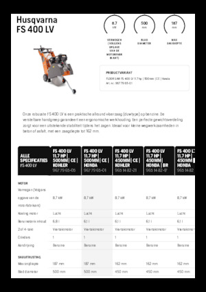Przecinarki jezdne Husqvarna FS 400 LV