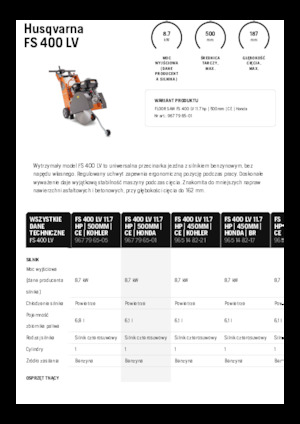 Przecinarki jezdne Husqvarna FS 400 LV