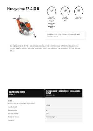 Przecinarki jezdne Husqvarna FS 410 D