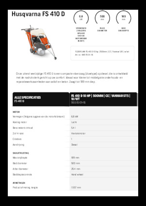 Przecinarki jezdne Husqvarna FS 410 D