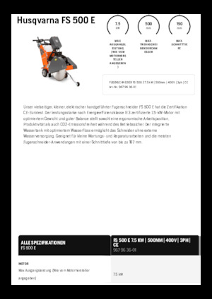 Przecinarki jezdne Husqvarna FS 500 E