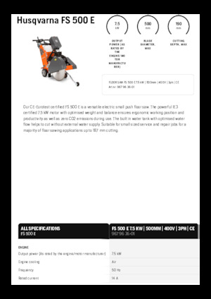 Przecinarki jezdne Husqvarna FS 500 E