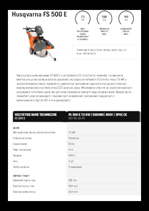 Przecinarki jezdne Husqvarna FS 500 E