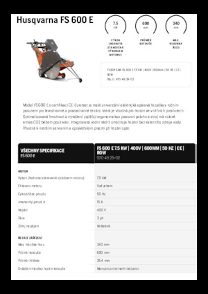 Przecinarki jezdne Husqvarna FS 600 E