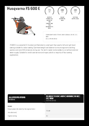 Przecinarki jezdne Husqvarna FS 600 E