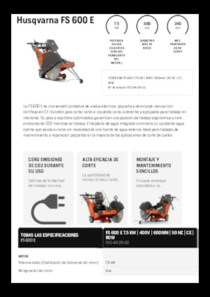 Przecinarki jezdne Husqvarna FS 600 E