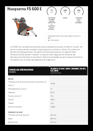 Przecinarki jezdne Husqvarna FS 600 E