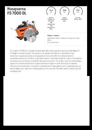 Przecinarki jezdne Husqvarna FS 7000 DL