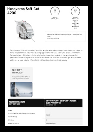 Przecinarki jezdne Husqvarna Soff-Cut® 4200