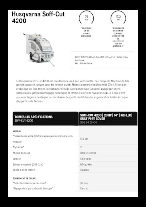 Przecinarki jezdne Husqvarna Soff-Cut® 4200