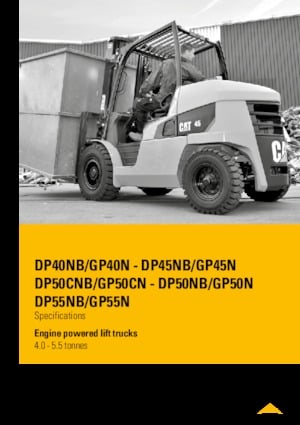 Wózki widłowe z silnikiem wysokoprężnym Caterpillar DP40NB