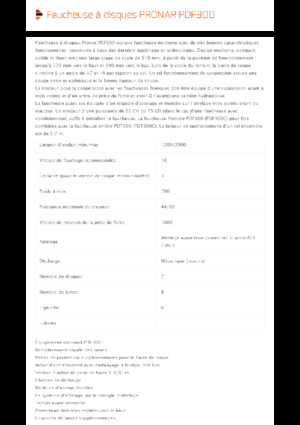 Kosiarka dyskowa bez kondycjonera mocowana z przodu Pronar PDF 300