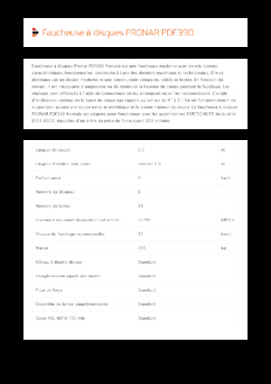 Kosiarka dyskowa bez kondycjonera mocowana z przodu Pronar PDF 390