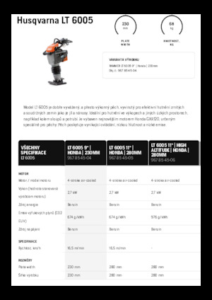 Ubijaki wibracyjne diesel i benzynowe Husqvarna LT 6005