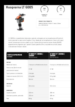 Ubijaki wibracyjne diesel i benzynowe Husqvarna LT 6005