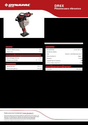 Ubijaki wibracyjne diesel i benzynowe Dynapac DR6X 