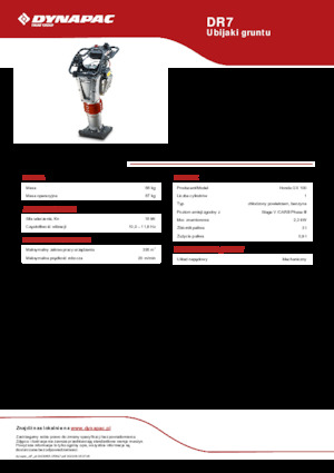 Ubijaki wibracyjne diesel i benzynowe Dynapac DR7