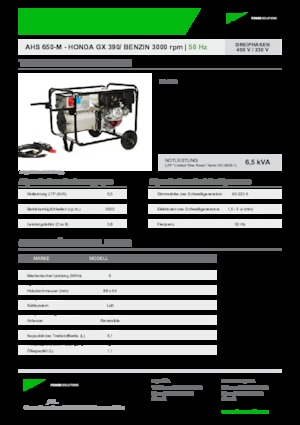 Agregaty prądotwórcze z silnikiem spalinowym INMESOL AHS 650-M