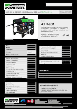 Agregaty prądotwórcze z silnikiem spalinowym INMESOL AKR-900-M