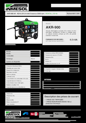 Agregaty prądotwórcze z silnikiem spalinowym INMESOL AKR-900-M