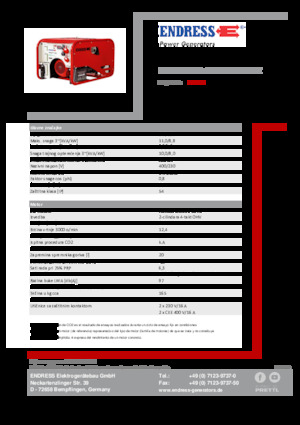 Agregaty prądotwórcze z silnikiem spalinowym Endress ESE 1006 DHG-GT ES ISO Duplex
